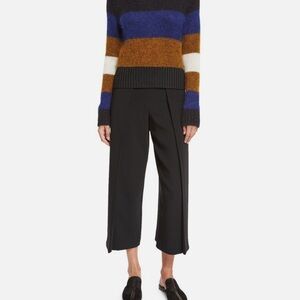 Rag and Bone Rowe Cropped Wide leg split hem tulip black pants high rise Size 0